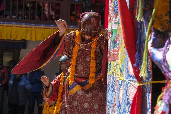 Marpha Nepal Noviembre 2021 Danza Lama Monasterio Budista Marpha Distrito —  Fotos de Stock