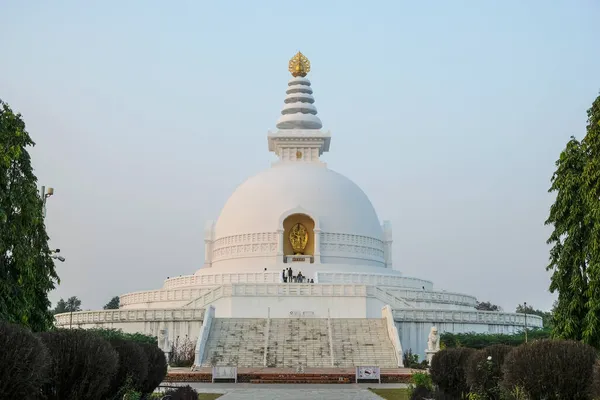 Lumbini Nepal November 2021 People Visiting World Peace Pagoda November — 图库照片