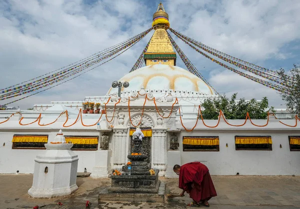 Katmandu Nepal Listopad 2021 Bodhnath Stupa Katmandu Jest Jednym Największych — Zdjęcie stockowe