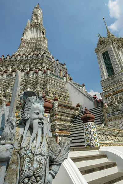 Bangkok Tailandia Enero 2022 Detalle Del Templo Budista Wat Arun — Foto de Stock