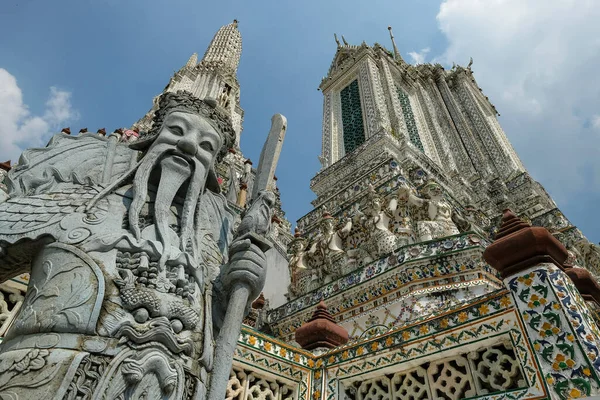 Bangkok Tajlandia Styczeń 2022 Szczegóły Świątyni Buddyjskiej Wat Arun Położonej — Zdjęcie stockowe