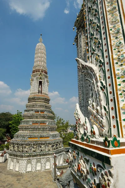 Bangkok Thaïlande Janvier 2022 Détail Temple Bouddhiste Wat Arun Situé — Photo