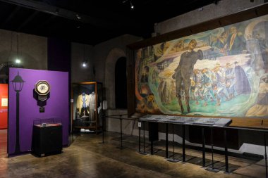 Manila, Filipinler - Mart 2022: Intramuros, Manila, Filipinler 'deki Santiago Kalesi' ndeki Rizal Tapınağı Müzesi. Savunma kalesi 22 Mart 2022 'de Manila, Filipinler' in Manila kentindeki Intramuros kentinde yer almaktadır..