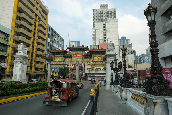 Manila Filipíny Březen 2022 Manila Chinatown Welcome Arch Března 2022 — Stock fotografie