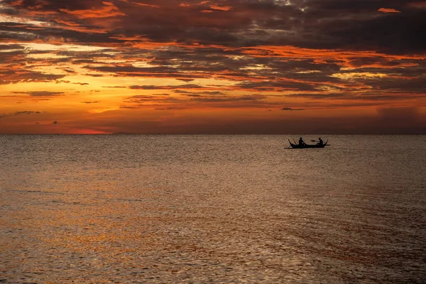 Solnedgång Vid Stranden Puerto Galera Oriental Mindoro Filippinerna — Stockfoto