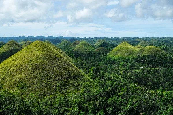 Bohol Filipiny Lipiec 2022 Chocolate Hills Formacja Geologiczna Wyspie Bohol — Zdjęcie stockowe