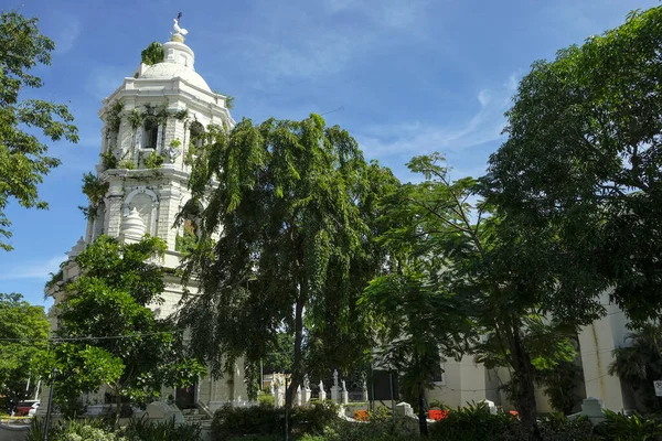 Bell tower of the Metropolitan Cathedral of Saint Paul in Vigan, Luzon Island, Philippines.