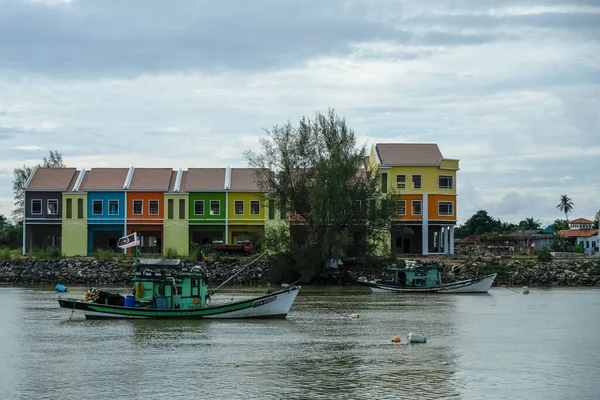 Marang Malaisie Octobre 2022 Bateaux Pêche Sur Rivière Marang Sur — Photo