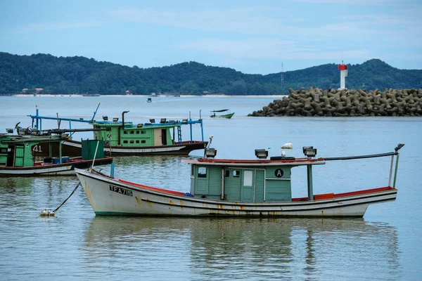 Marang Malesia Ottobre 2022 Barche Pesca Sul Fiume Marang Ottobre — Foto Stock