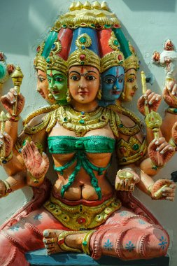 George Town, Malezya - Ekim 2022: Penang 'daki en eski Hindu tapınaklarından biri olan Sri Mahamariamman Tapınağı 11 Ekim 2022 tarihinde George Town, Malezya