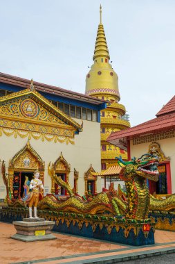 George Town, Malezya - Ekim 2022: Wat Chaiyamangalaram Tayland Budist Tapınağı 13 Ekim 2022 tarihinde Penang, Malezya