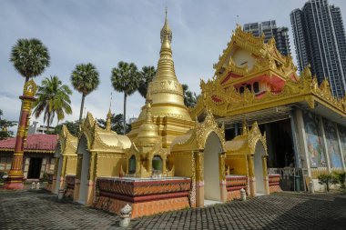 George Town, Malezya - Ekim 2022: George Town 'daki Dhammikarama Burma Budist Tapınağı 13 Ekim 2022 Penang, Malezya