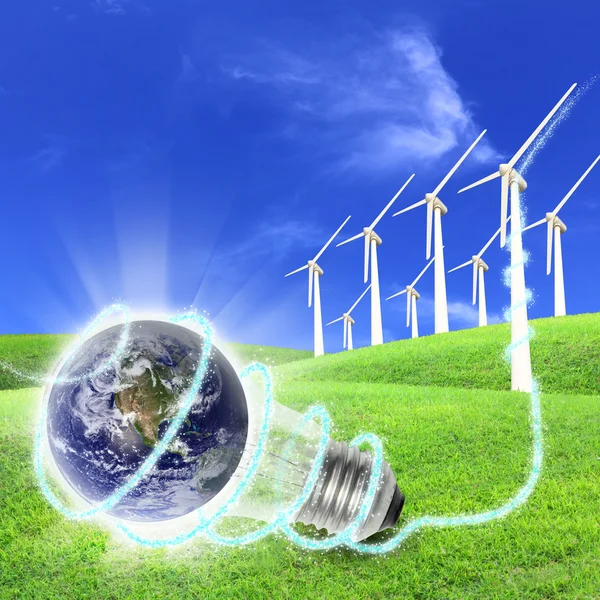 Rüzgar türbinleri için dünya enerji üretme çiftliği