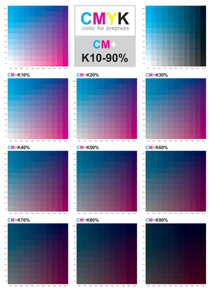 CMYK renk renk tablosu - mavi ve kırmızı