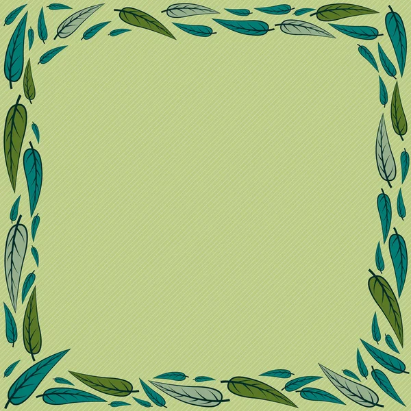 yeşil yaprak çerçeve şerit arka plan üzerinde