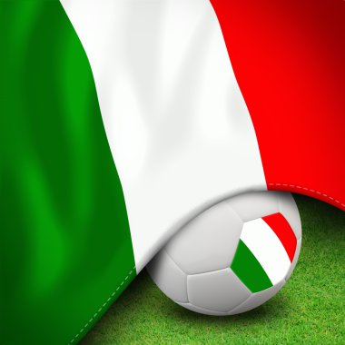 Futbol topu ve bayrak euro İtalya