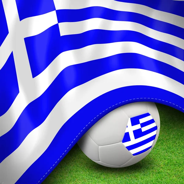 Piłka nożna piłka i flaga Grecja euro — Zdjęcie stockowe