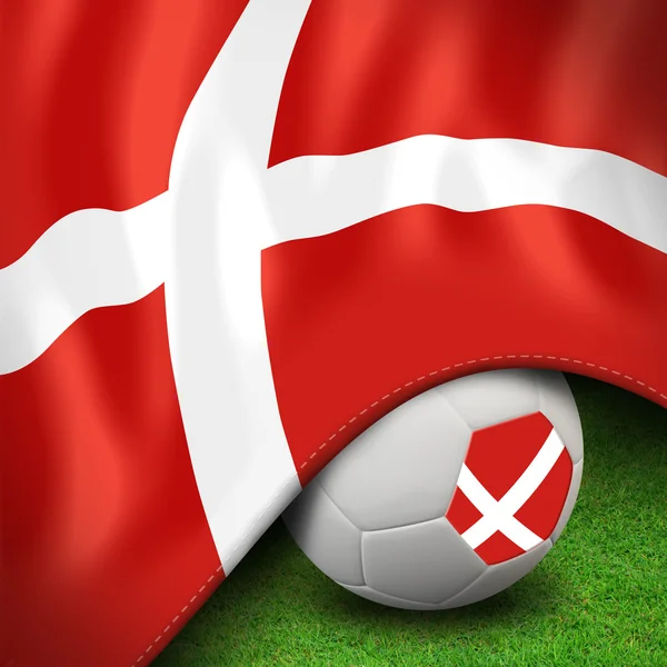 Soccer ball and flag euro denmark — Stock Photo, Image