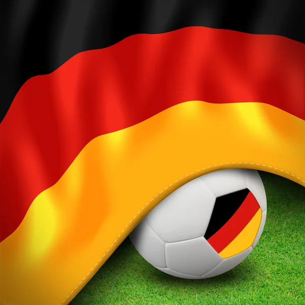 Футбольний м'яч і прапор євро Німеччини — стокове фото