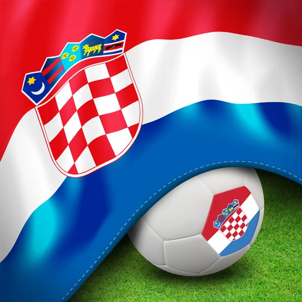 Soccer ball and flag euro croatia — Stock Photo, Image