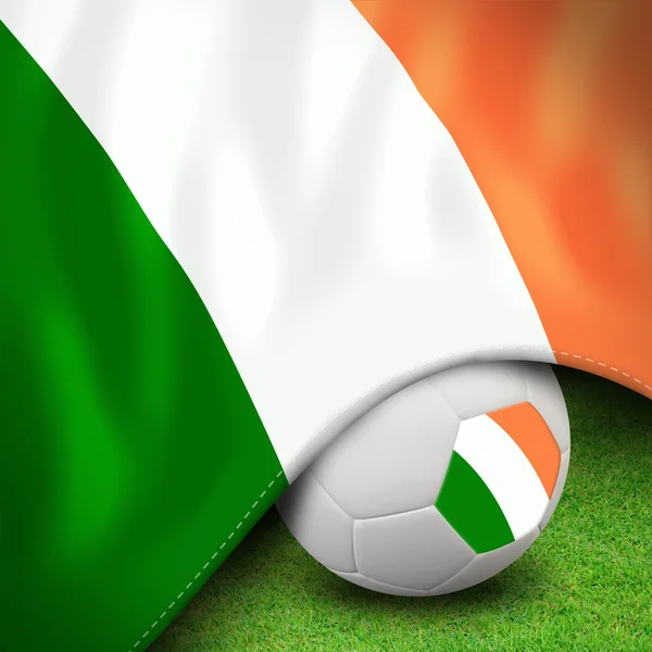 Fußball und Flagge Euro Irland — Stockfoto