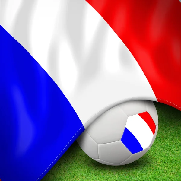 Soccer ball and flag euro france — Stock Photo, Image