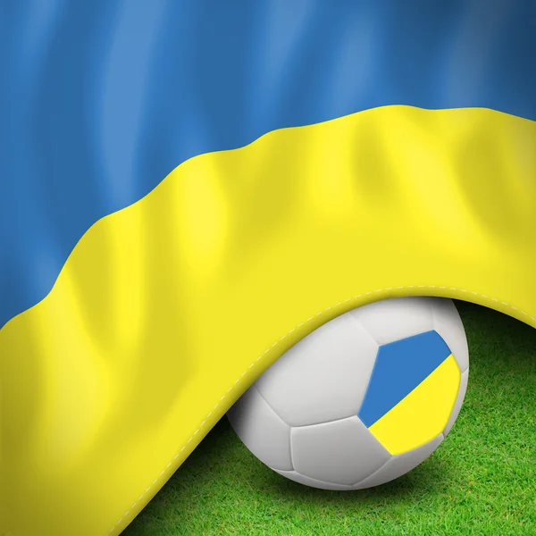 Soccer ball and flag euro ukraine — Stock Photo, Image