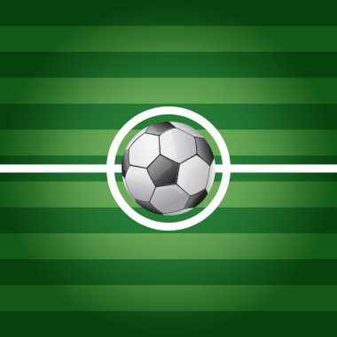 Futbol topu Merkezi'nde çim alanın - vektör çizim