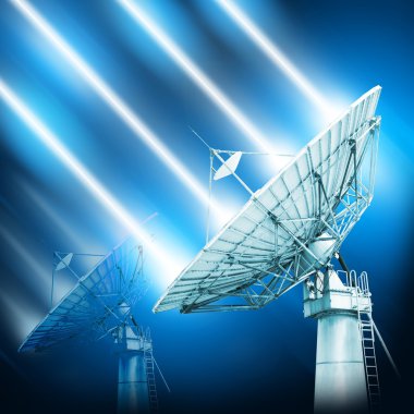 Large satellite dish designed for transatlantic communication on clipart