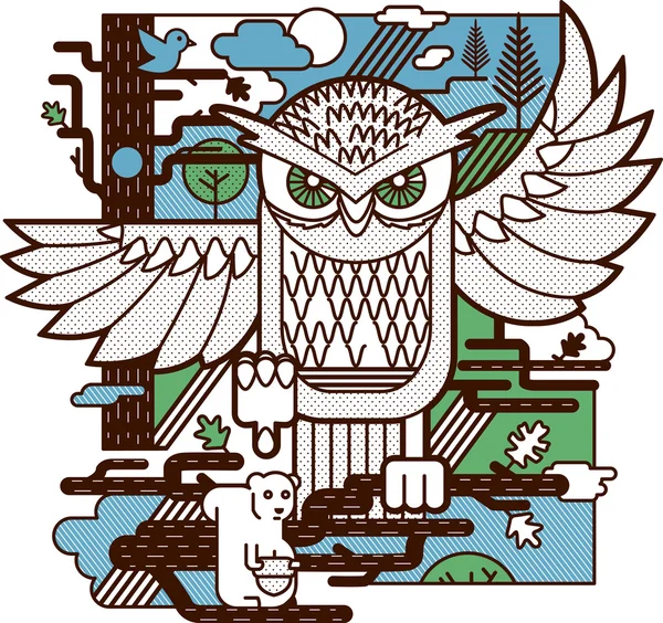 Owl Attack — Vector de stoc