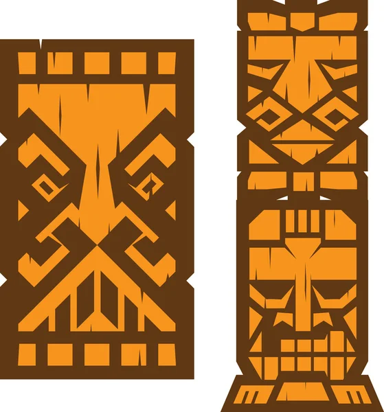 Bloc Tiki Totem — Image vectorielle