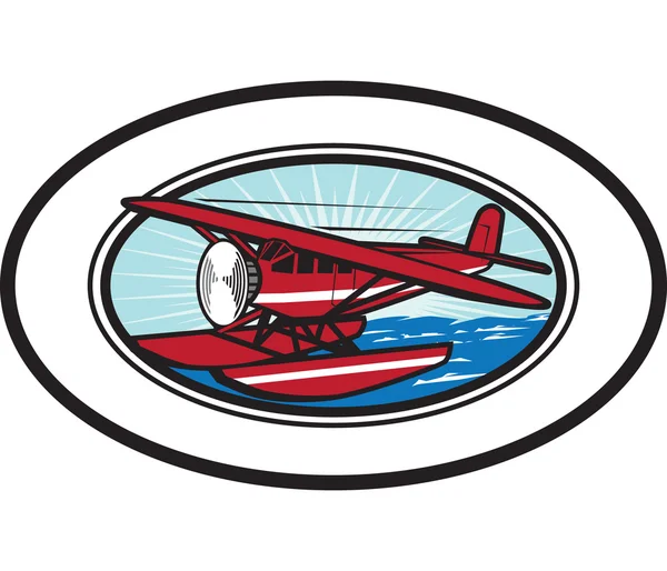 Oval de avión acuático — Vector de stock