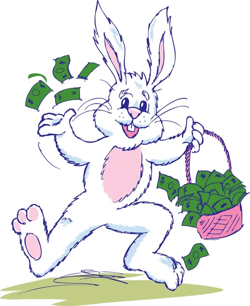 Easter Bunny Cash — Stock Vector