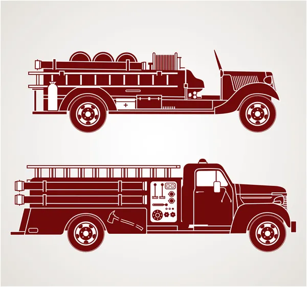 Truk Api Vintage Grafik Vektor
