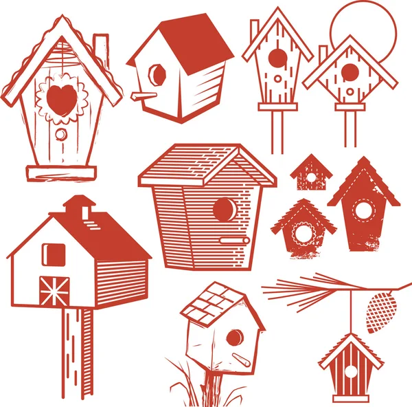 Birdhouse collectie — Stockvector