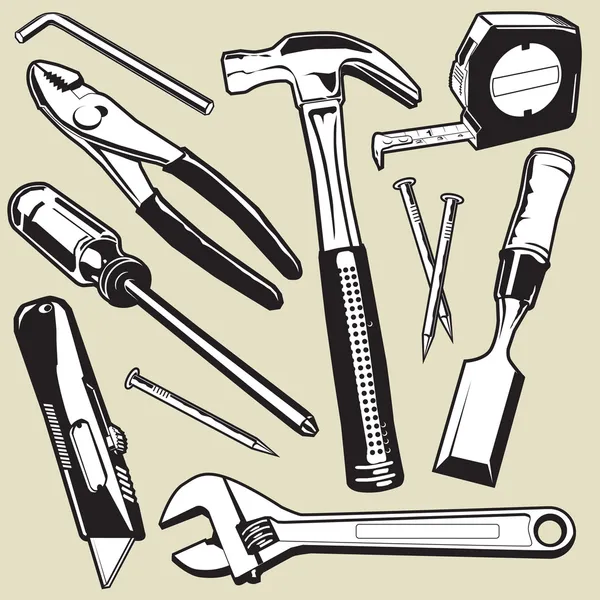 Hand Tools — Stock Vector