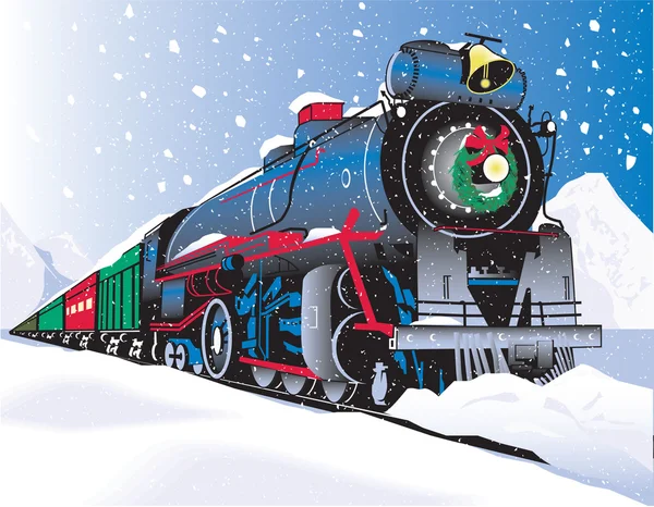 Tren de Navidad — Vector de stock