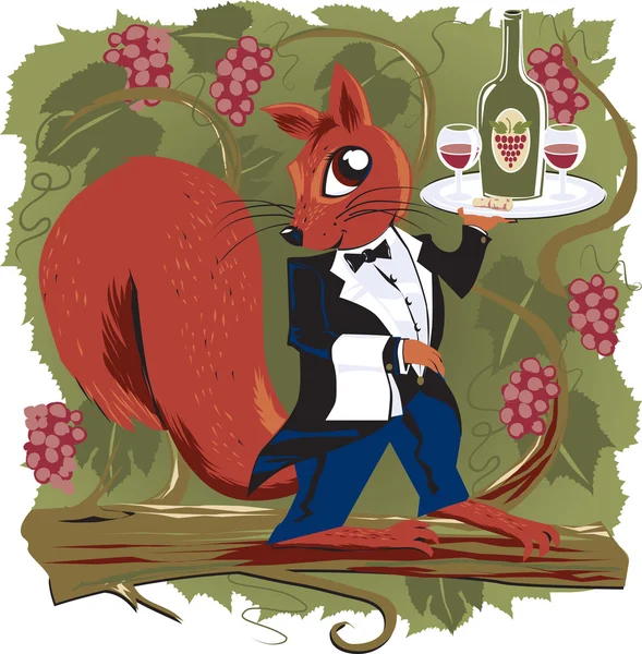 Écureuil des vignes — Image vectorielle