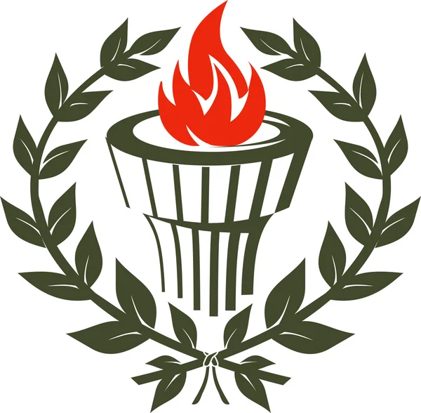 Emblema de la antorcha — Vector de stock