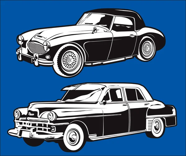 Coches Vintage — Vector de stock