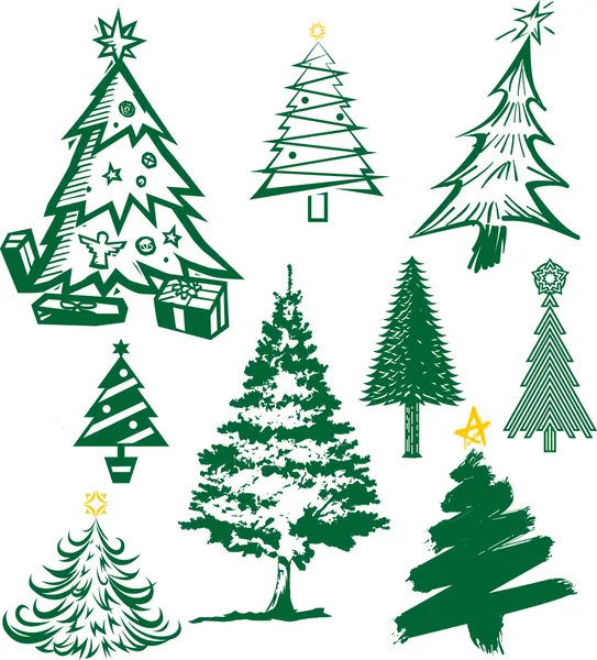 Christmas Tree Collection — Stock Vector