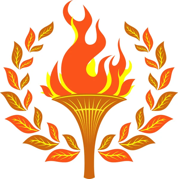 Fiery Autumn Torch — Stock Vector