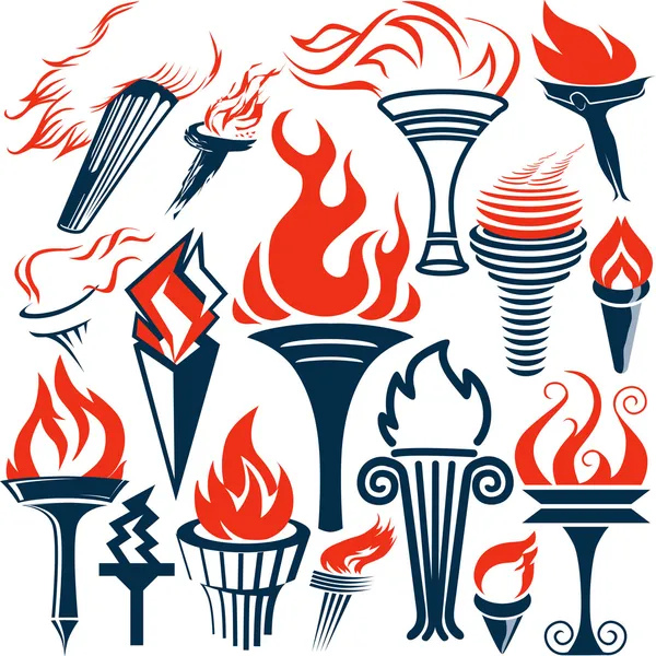 Torch Collection — Stock Vector