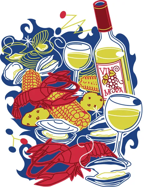 Clam Bake — Stock Vector