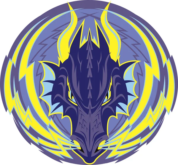 Lightning Dragon Emblem — Stock vektor