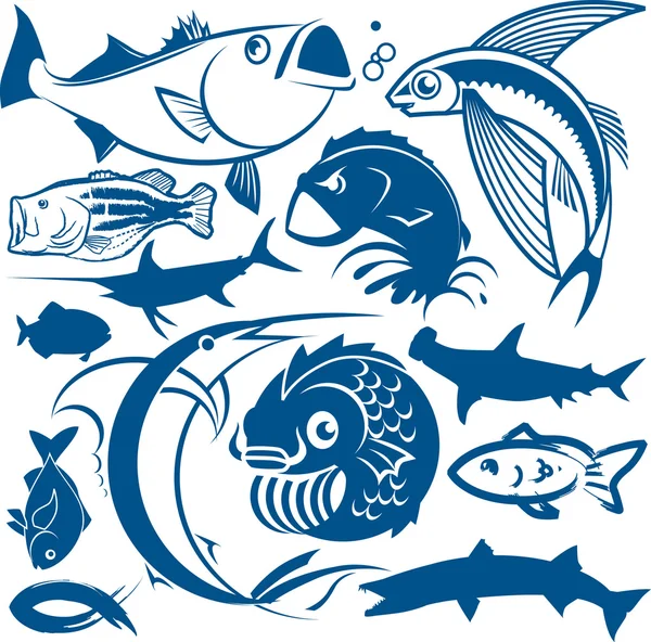 Fish Collection — Stock Vector