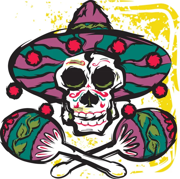 Calavera Maracas — Stock Vector