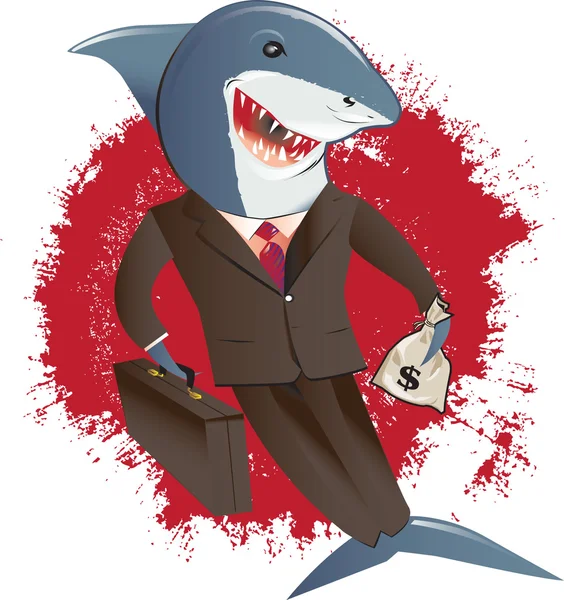 Requin en costume — Image vectorielle
