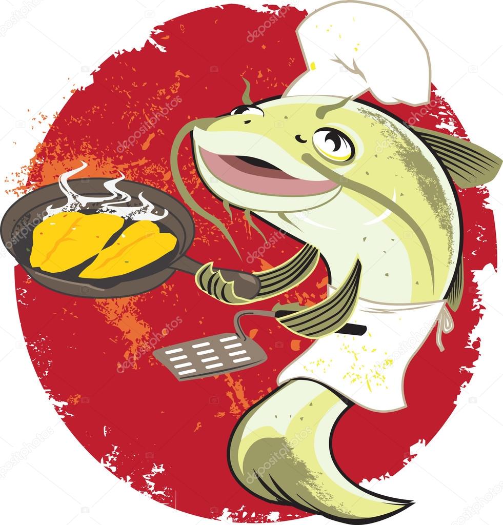Catfish Fry Cook Stock Vector Image by ©bigredlink 32415399