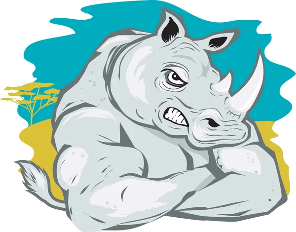 Rhino duro — Vector de stock